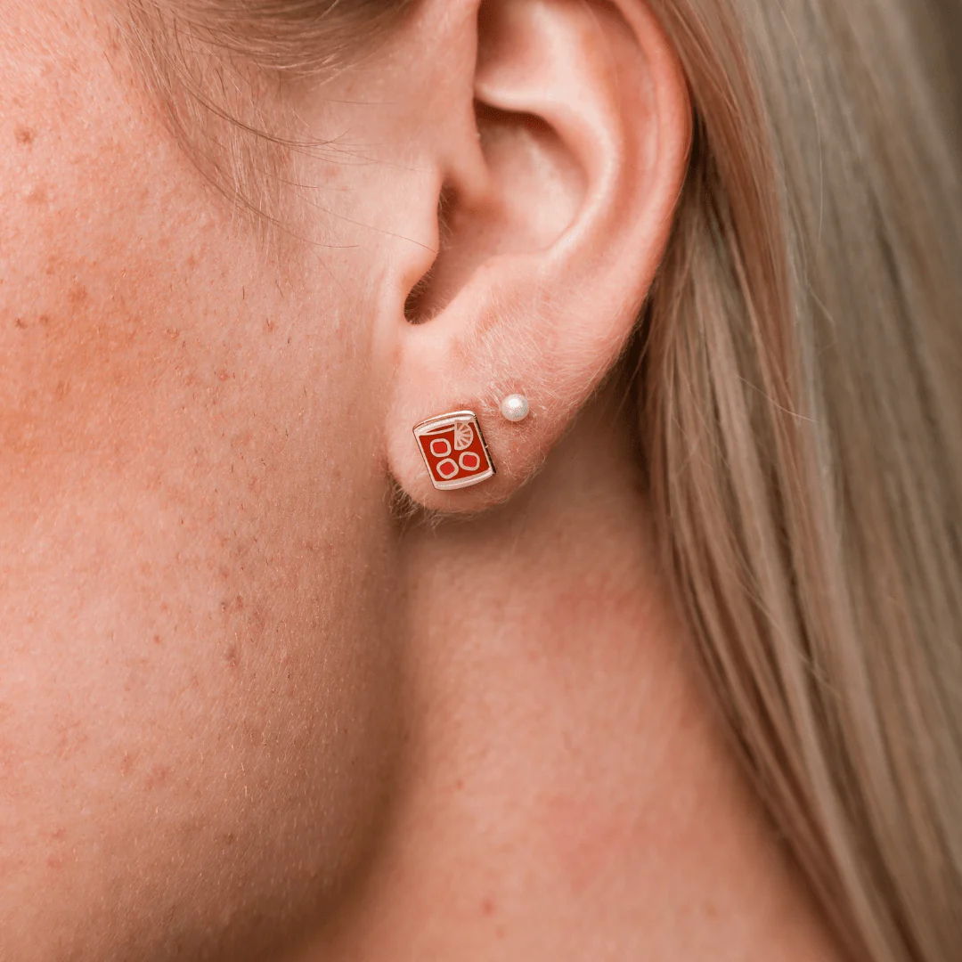 Death & Co X Larissa Loden Negroni Stud Earrings (set of 2) - Image 3