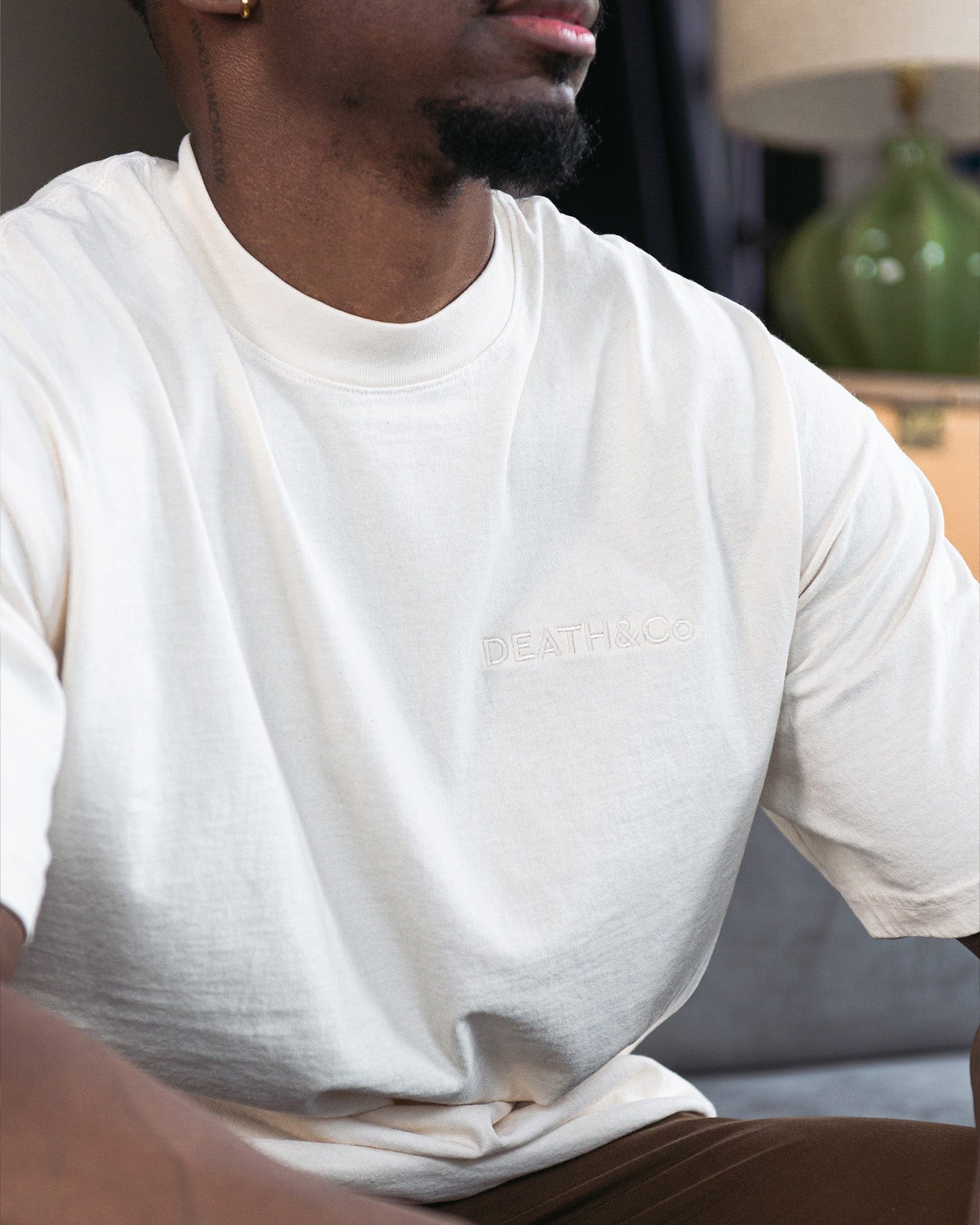 Garment-Dyed Crewneck Tee (Crème) - Image 4