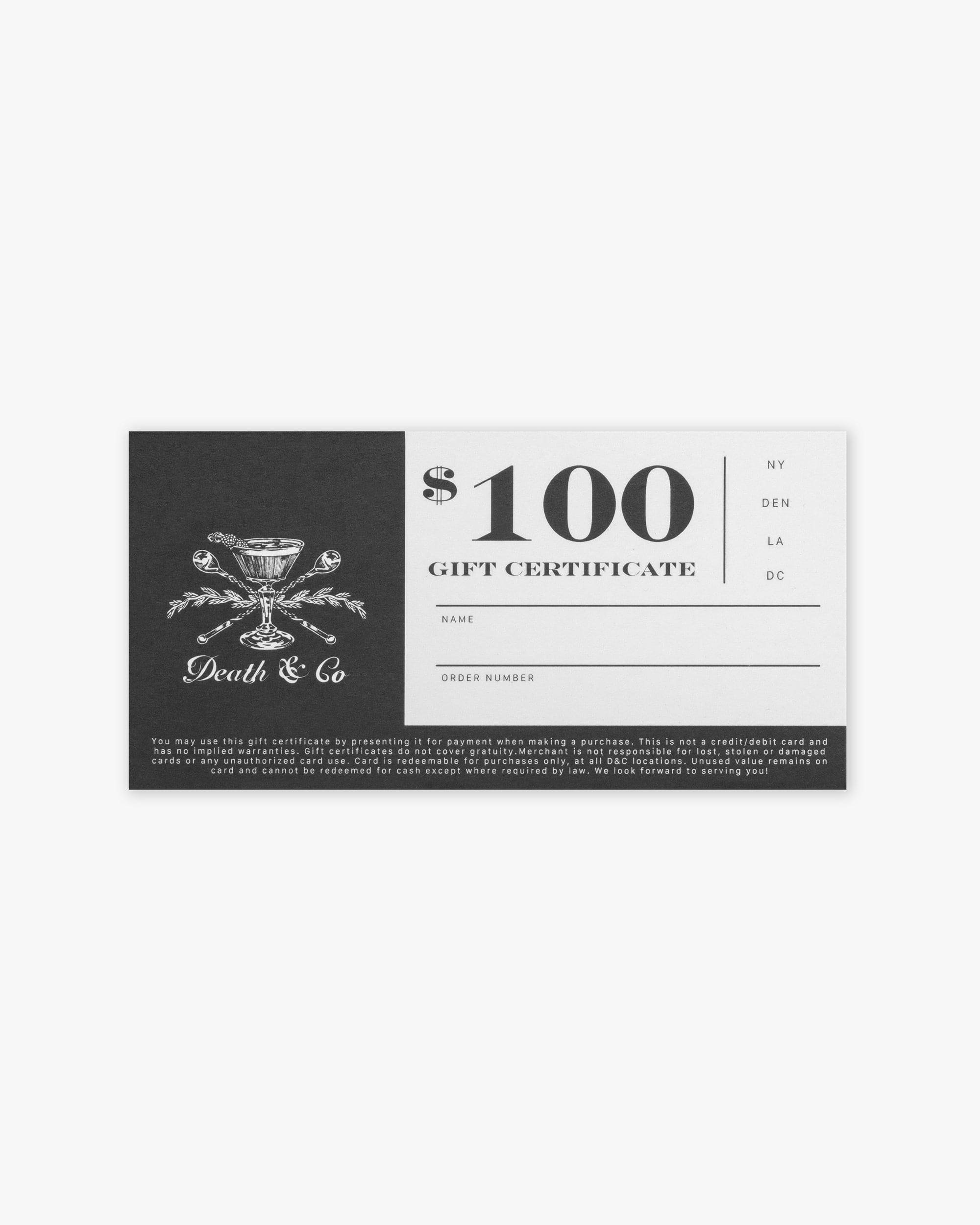 Death & Co Bar Gift Card - Image 3